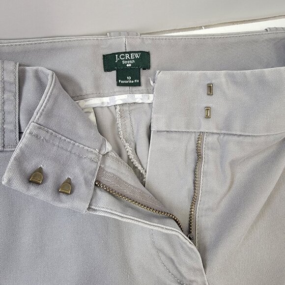 J Crew Womens Favorite Fit Stretch Gray Capri 97% Cotton Pants 10 - Picture 5 of 11